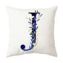 DecorBites™ Blue Alphabet Flower Letter Pillowcase for Home Decor