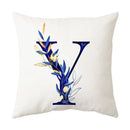 DecorBites™ Blue Alphabet Flower Letter Pillowcase for Home Decor