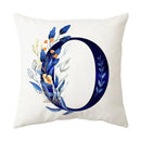 DecorBites™ Blue Alphabet Flower Letter Pillowcase for Home Decor