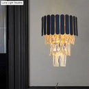 DecorBites™ Contemporary Black Tiered Crystal Wall Sconce with 3 Heads - Stylish Living Room Lighting Idea