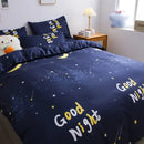 Navy blue and white daisy cartoon printed bedding set bedroom