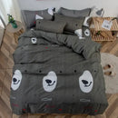 Navy blue and white daisy cartoon printed bedding set bedroom