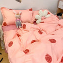 Navy blue and white daisy cartoon printed bedding set bedroom