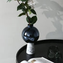 Navy blue geometric circle star glass vase living room decor
