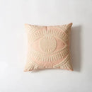 Navy & cream embroidered cotton pillow cover living room tufted decor