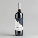 Navy Edging Bridesmaid Wine Label