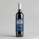 Navy Silver Title Wine Label