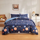 Navy space planet bedding set – bedroom cosmos luminous duvet cover