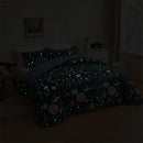 Navy space planet bedding set – bedroom cosmos luminous duvet cover