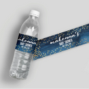 Navy Watercolor Baby Shower Water Bottle Labels