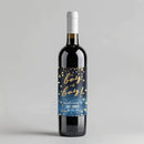 Navy Watercolor Baby Shower Wine Label