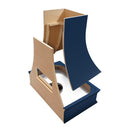 Navy Blue Range Hood With Curved Front, Brass Strapping and Buttons - 30", 36", 42", 48", 54" and 60" Widths Available