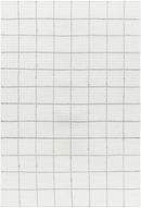 Nissa White Gray Checkered Wool Rug