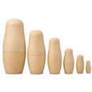 Set of 6 Unfinished Wooden Nesting Dolls DIY Craft Blanks for Painting 6.5 Inches