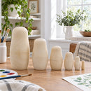 Set of 6 Unfinished Wooden Nesting Dolls DIY Craft Blanks for Painting 5.5 Inches