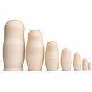 Set of 7 Unfinished Wooden Nesting Dolls DIY Craft Blanks for Painting 6.75 Inches