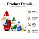 Set of 5 Multicolor Santa with Christmas Gifts Wooden Nesting Dolls 5.5 Inches