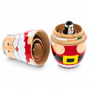 Santa, Mrs. Claus, Reindeer, Elf Wooden Nesting Dolls 6 Inches