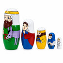 Set of 5 Nativity Scene Wooden Nesting Dolls 5.75 Inches