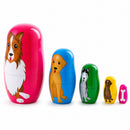 Dogs Wooden Nesting Dolls 4.75 Inches