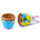 Set of 5 Bunnies Wooden Nesting Dolls 7 Inches Tall