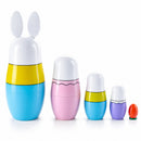 Set of 5 Bunnies Wooden Nesting Dolls 7 Inches Tall
