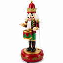 Animated Nutcracker Drummer Musical Figurine - Winter Music Box 13 Inches