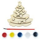 Unfinished Wooden Christmas Tree Ornament Cutout DIY Craft Kit