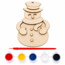Unfinished Wooden Snowman Christmas Ornament Cutout DIY Craft Kit