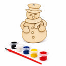 Unfinished Wooden Snowman Christmas Ornament Cutout DIY Craft Kit