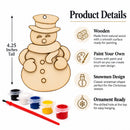 Unfinished Wooden Snowman Christmas Ornament Cutout DIY Craft Kit