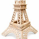 Set of 2 Eiffel Tower and House Model Kit Wooden 3D Puzzles