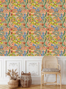 Elegant Orange Floral Wallpaper Chic