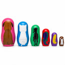 6 Animals: Dog, Cat, Horse, Fish, Chick, Bunny Plastic Nesting Dolls 4.5 Inches