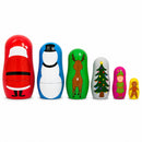 6 Plastic Nesting Dolls - Santa, Snowman, Reindeer, Tree, Elf & Gingerbread