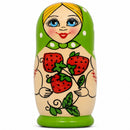 Set of 3 Green Blue and Orange  Nesting Doll 4 Inches
