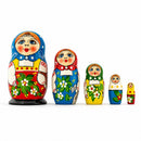 Set of 5 Folk Girls Wooden Nesting Dolls 5.5 Inches