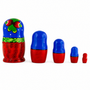 Set of 5 Wooden Floral Nesting Dolls - 6" Traditional Berry Matryoshka