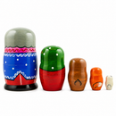 Kolobok, Babushka and Dedushka Fairy Tale Nesting Dolls 7 Inches