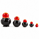 Set of 5 Elena Red Dress Wooden Nesting Dolls 4.75 Inches