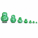 Set of 6 Horse in Winter Forest Green Dress Nesting Dolls 6 Inches