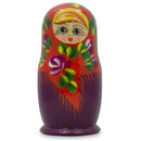 Set of 3 Deep Red Dress Wooden  Nesting Dolls 3.5 Inches