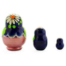 Set of 3 Daisy Flowers Miniature Wooden Nesting Dolls 2 Inches