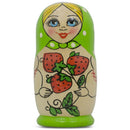 Set of 3 Green Blue and Orange  Nesting Doll 4 Inches