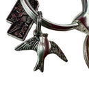 Key Chain With Nebraska State Bird Charms | Multiple Color Options | 1 1/4" Nickel Split Key Ring | Create