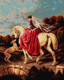 Needlepoint canvas for halfstitch without yarn after Alfred de Dreux - Amazon 2135M