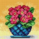 Bouquet of Primroses in a Blue Vase Floral Needlepoint Canvas by Orchidea 2251D