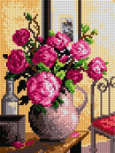 Bouquet of Roses Flower Vase Needlepoint Canvas by Orchidea 2121F