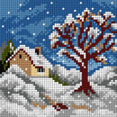Needlepoint canvas for halfstitch without yarn Four Seasons - Winter 2844D - Printed Tapestry Canvas