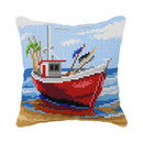 Cushion cross stitch kit "Fishing boat" 99058